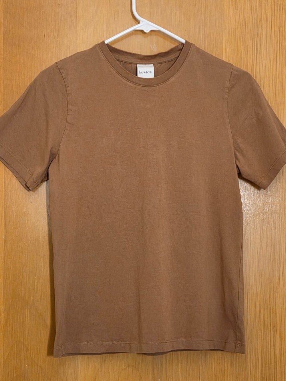 Kowtow Building Block Classic Tee Shirt Size XS Mocha Brown 100% Organic Cotton